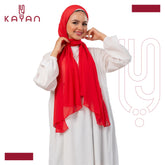 Chiffon Plain Scarf - Cherry Red